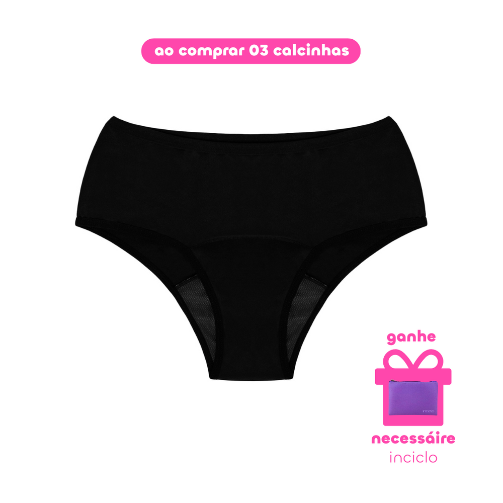 Calcinha Absorvente Inciclo Básica Conquista - Preto - Loja Inciclo
