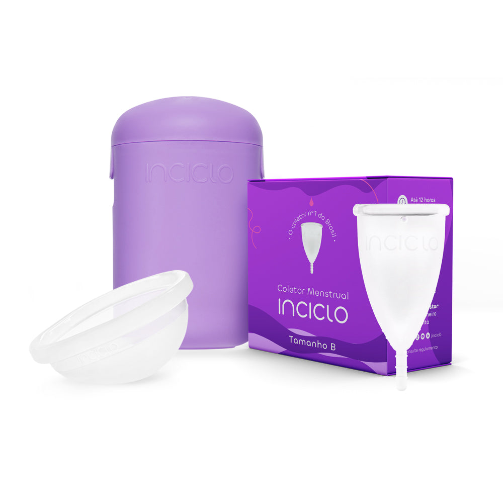 Kit Coletor + Disco Menstrual + Cápsula Esterilizadora - Loja Inciclo
