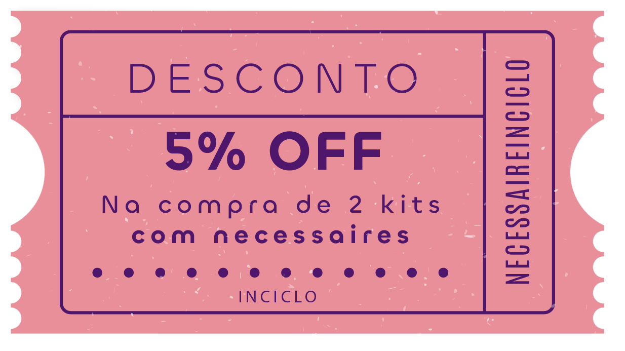 Inciclo Cupom 5% OFF de desconto na compra de 2 kits com necessaires
