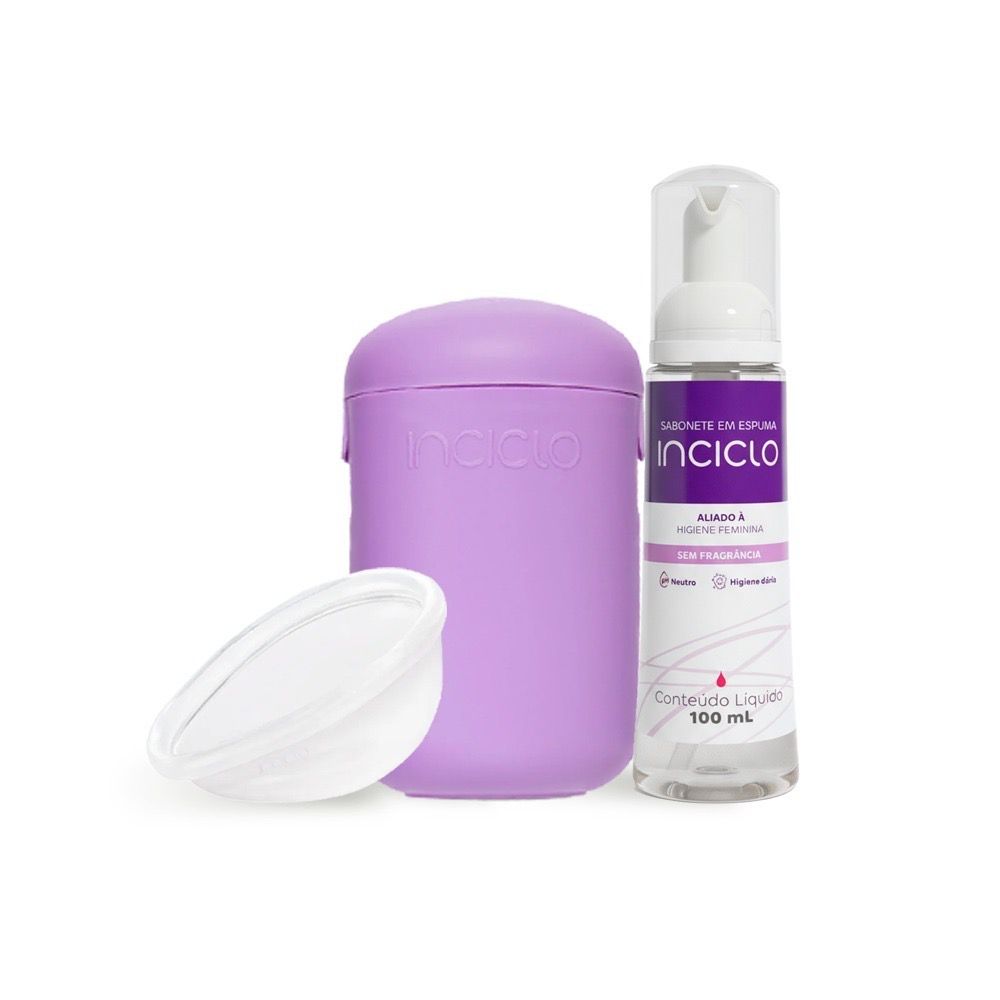 Kit Disco Menstrual + Cápsula Lavanda + Espuma de Limpeza Inciclo