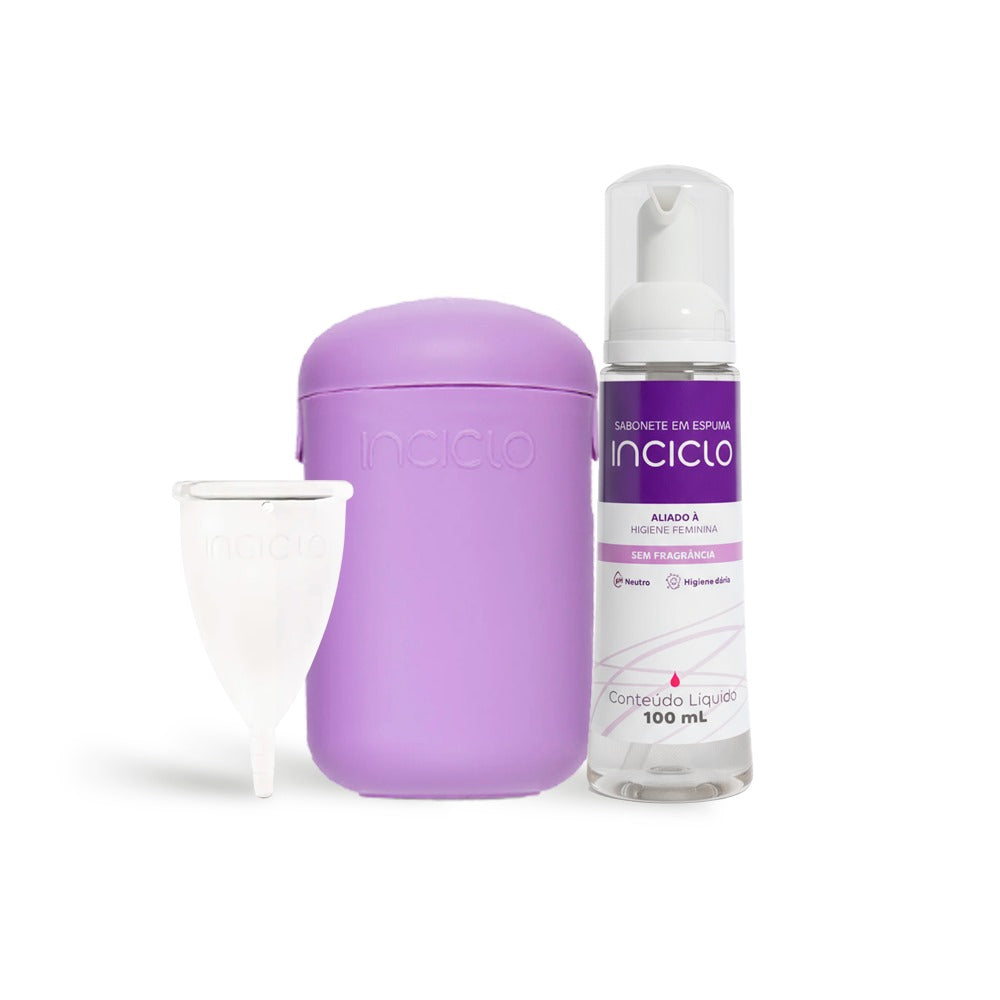 Kit Coletor + Cápsula Esterilizadora + Sabonete em Espuma Íntima