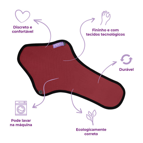 Kit 4 Absorventes Reutilizáveis+ Necessaire - Loja Inciclo