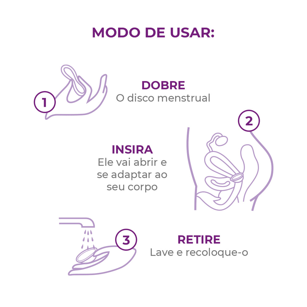 Coletor Menstrual + Disco Menstrual+ Cápsula Esterilizadora Lavanda + Sabonete  Inciclo
