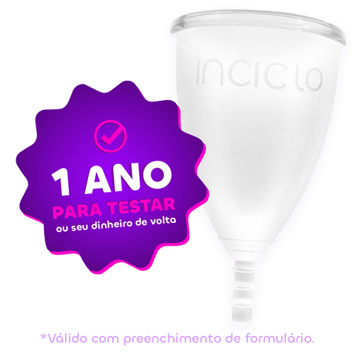 Coletor Menstrual Inciclo 1 ano para testar ou o seu dinheiro de volta!